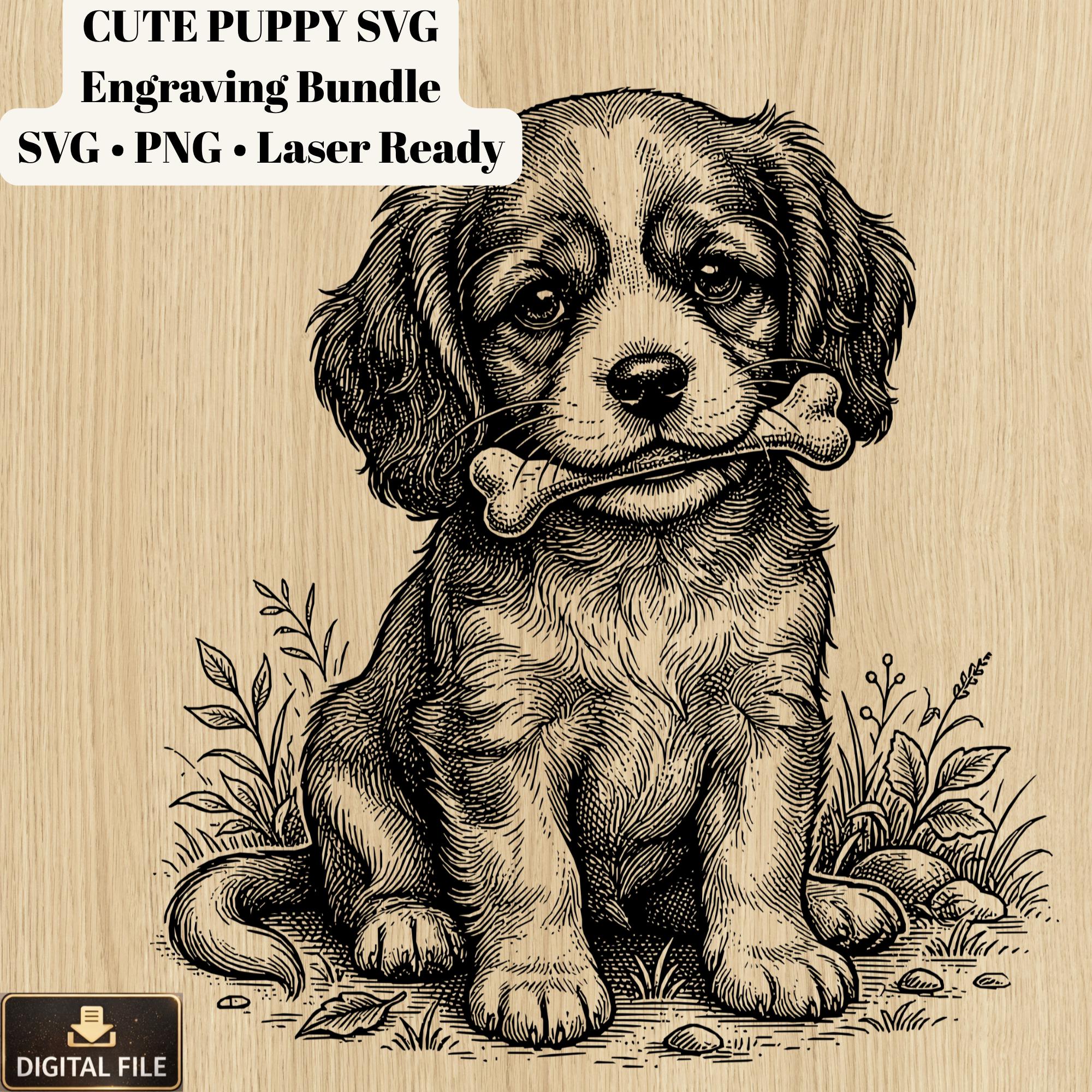 Cute Puppy SVG Bundle | Dog SVG Files | Puppy Engraving Design | Pet ...