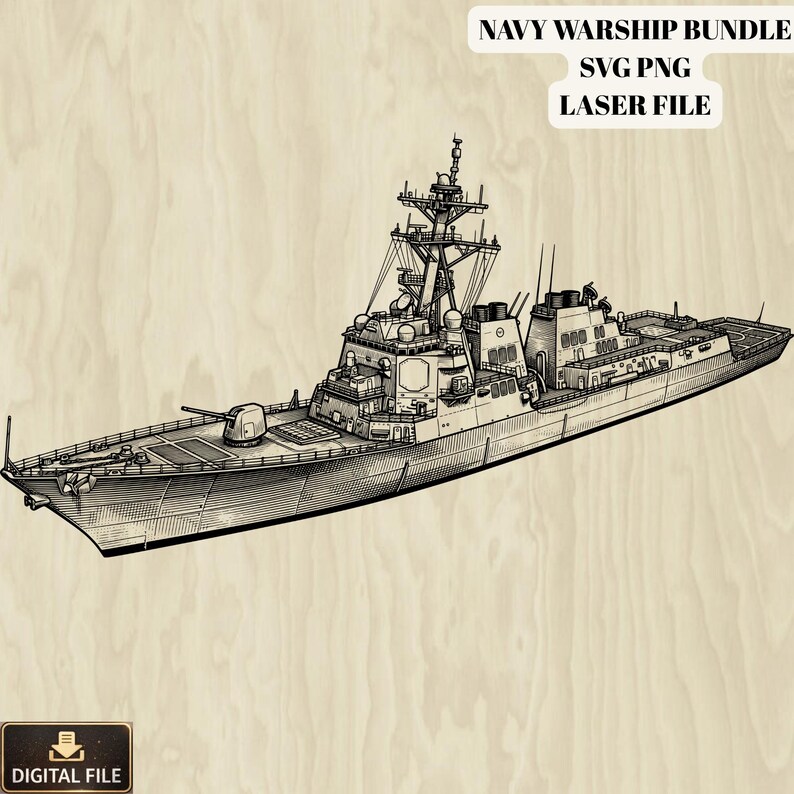 Pdf File Destroyer Navy Warship Bundle SVG PNG, Battleship Destroyer Carrier Files ...
