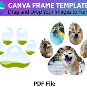 Bearbeitbare Hund Katze Pfote Canva Rahmen Vorlage Pdf Foto Collage