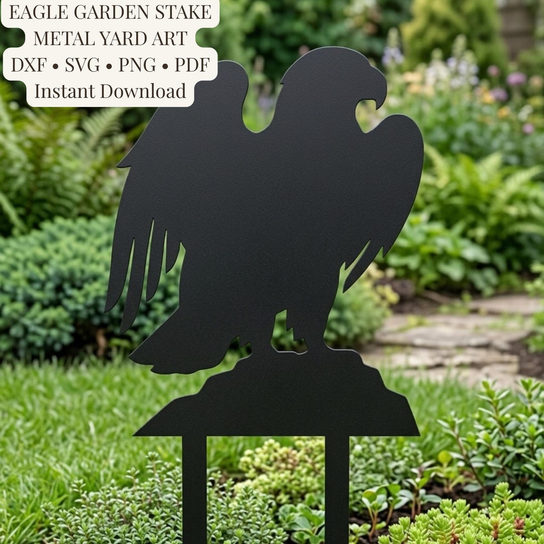 Sign Stake Svg Eagle Garden Stake Svg Png Cnc, Metal Yard Art, Laser Cut File, Outdoor ...