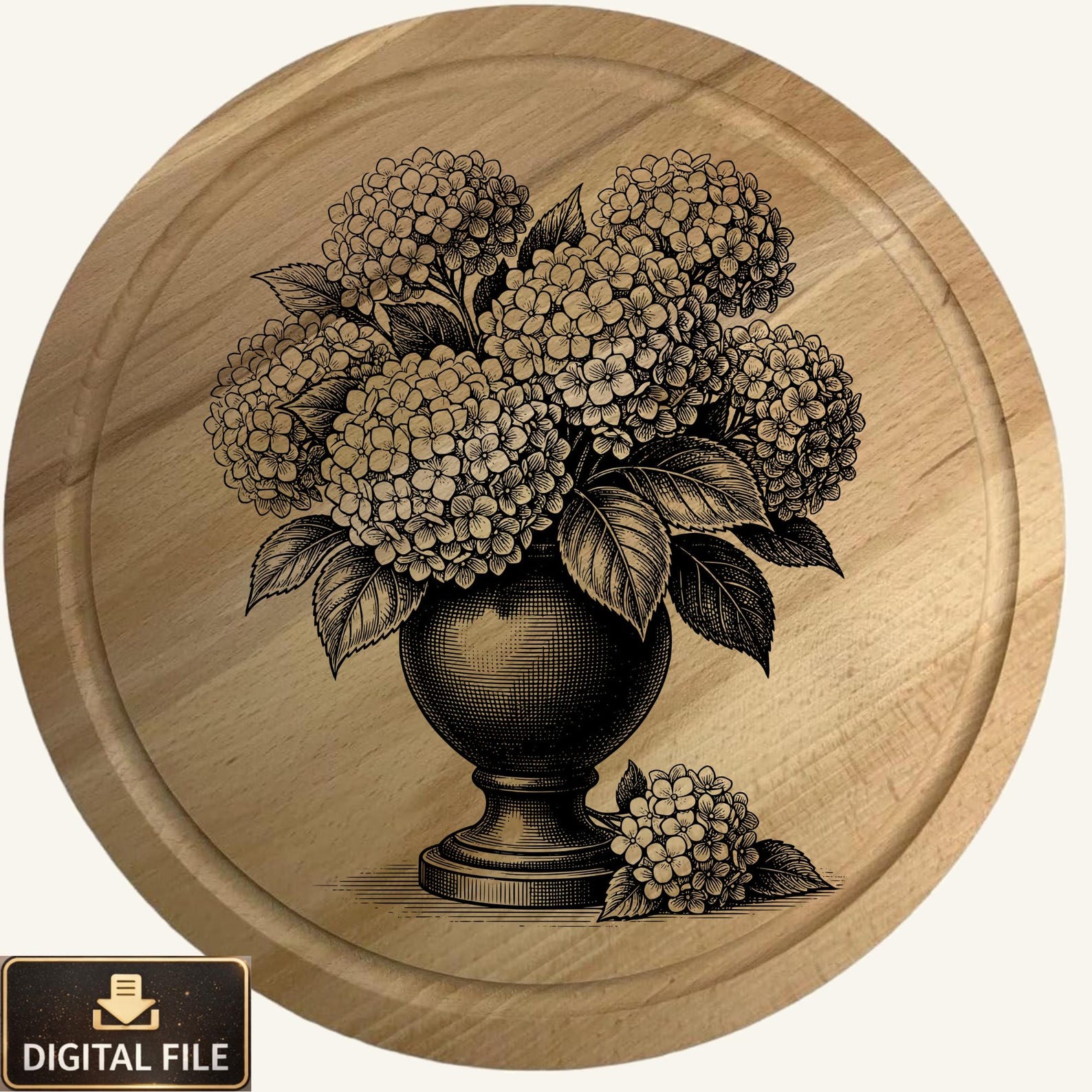 Hydrangea Laser Engraving Designs | Floral SVG PNG Bundle (digital ...