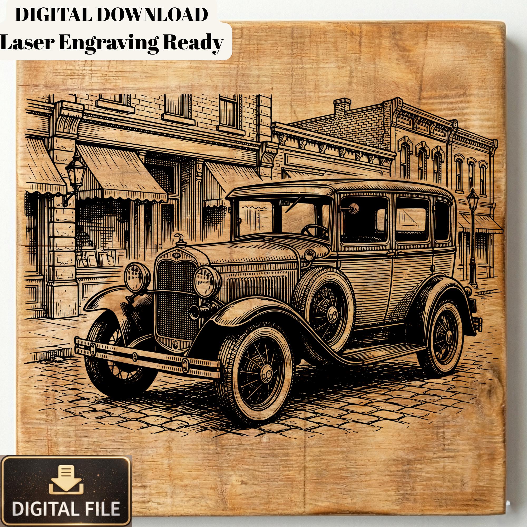 Model A Car SVG PNG Bundle, Antique Engraving Files, Vintage Automobile ...