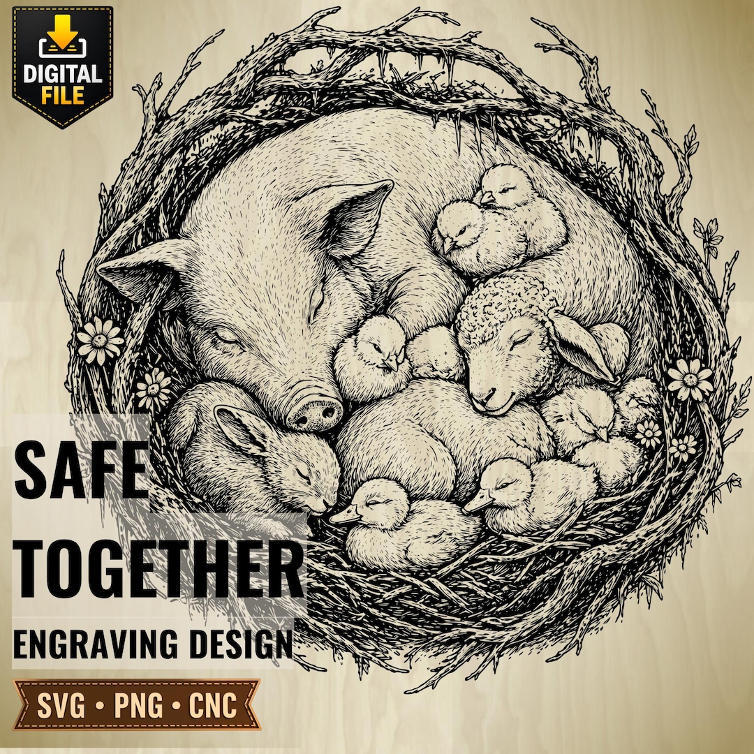 Farm Baby Animals Engraving Design Svg Png Cute Farm Animals Nursery ...