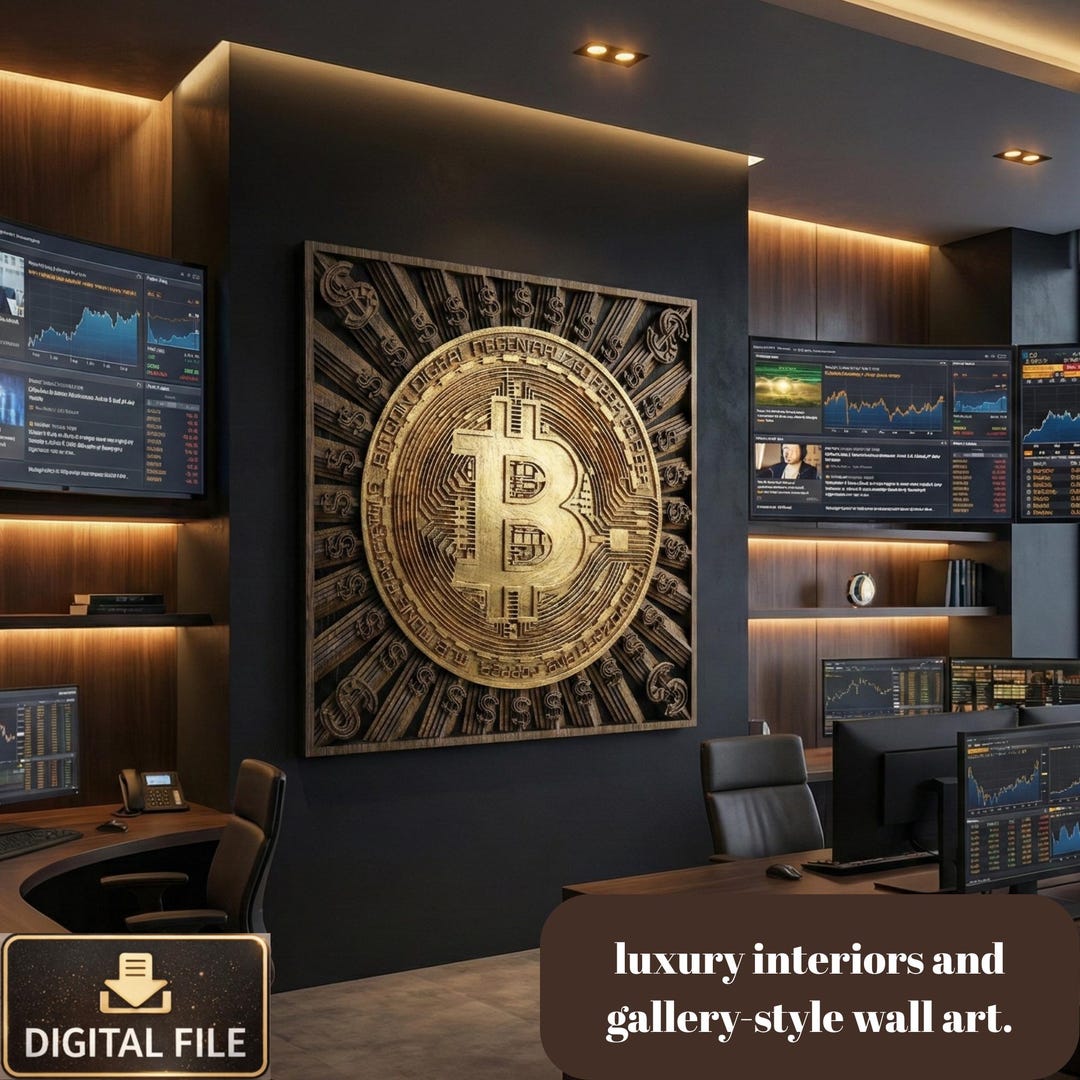 Bitcoin Laser Cut Wood Wall Art – Crypto Trading Room Decor (SVG DXF ...