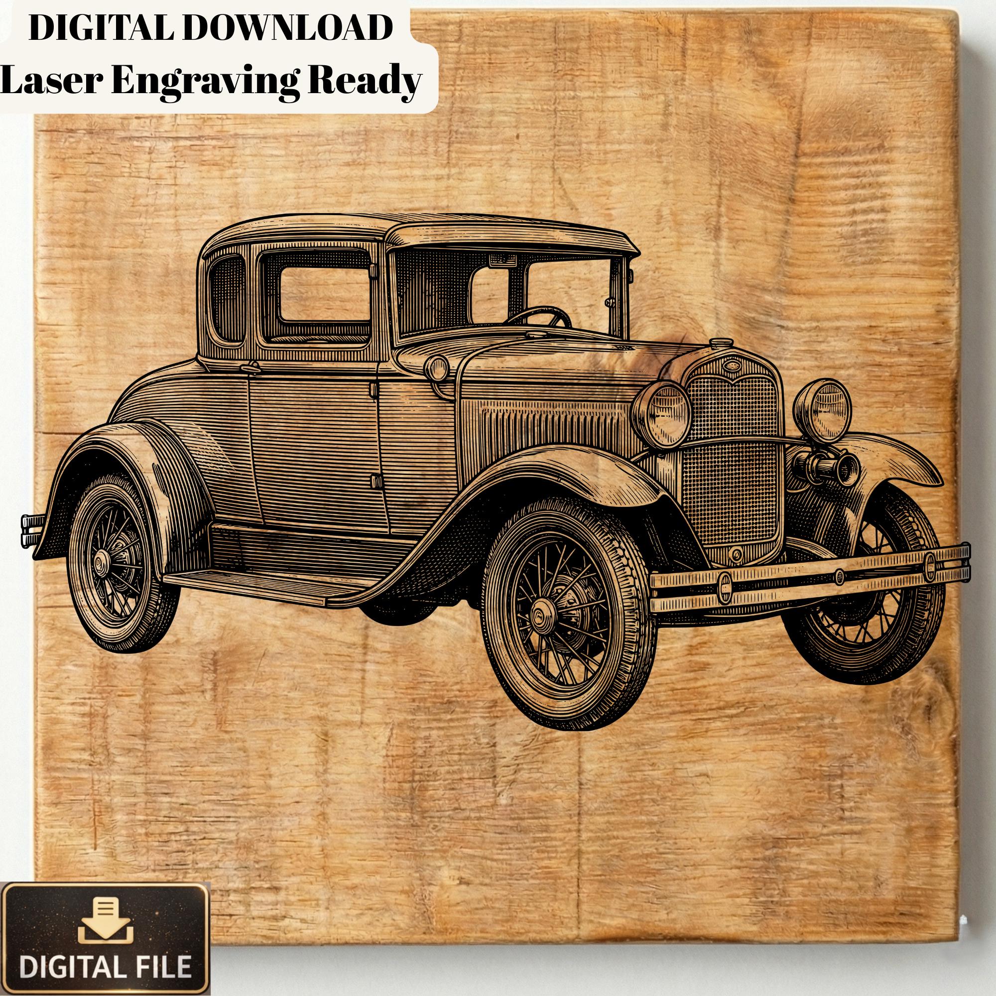 Model A Car SVG PNG Bundle, Antique Engraving Files, Vintage Automobile ...
