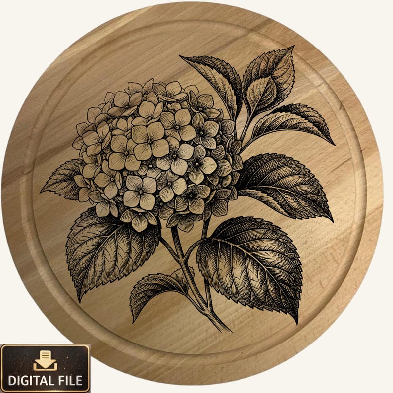 Hydrangea Laser Engraving Designs | Floral SVG PNG Bundle (digital ...