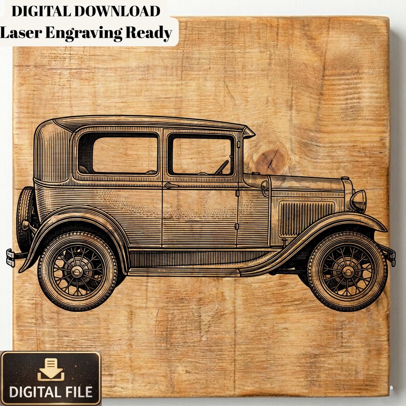 Model A Car SVG PNG Bundle, Antique Engraving Files, Vintage Automobile ...