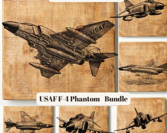 F-4 Phantom II Fighter Jet SVG Bundle, USAF Military Aircraft Cut File (Digital Download)