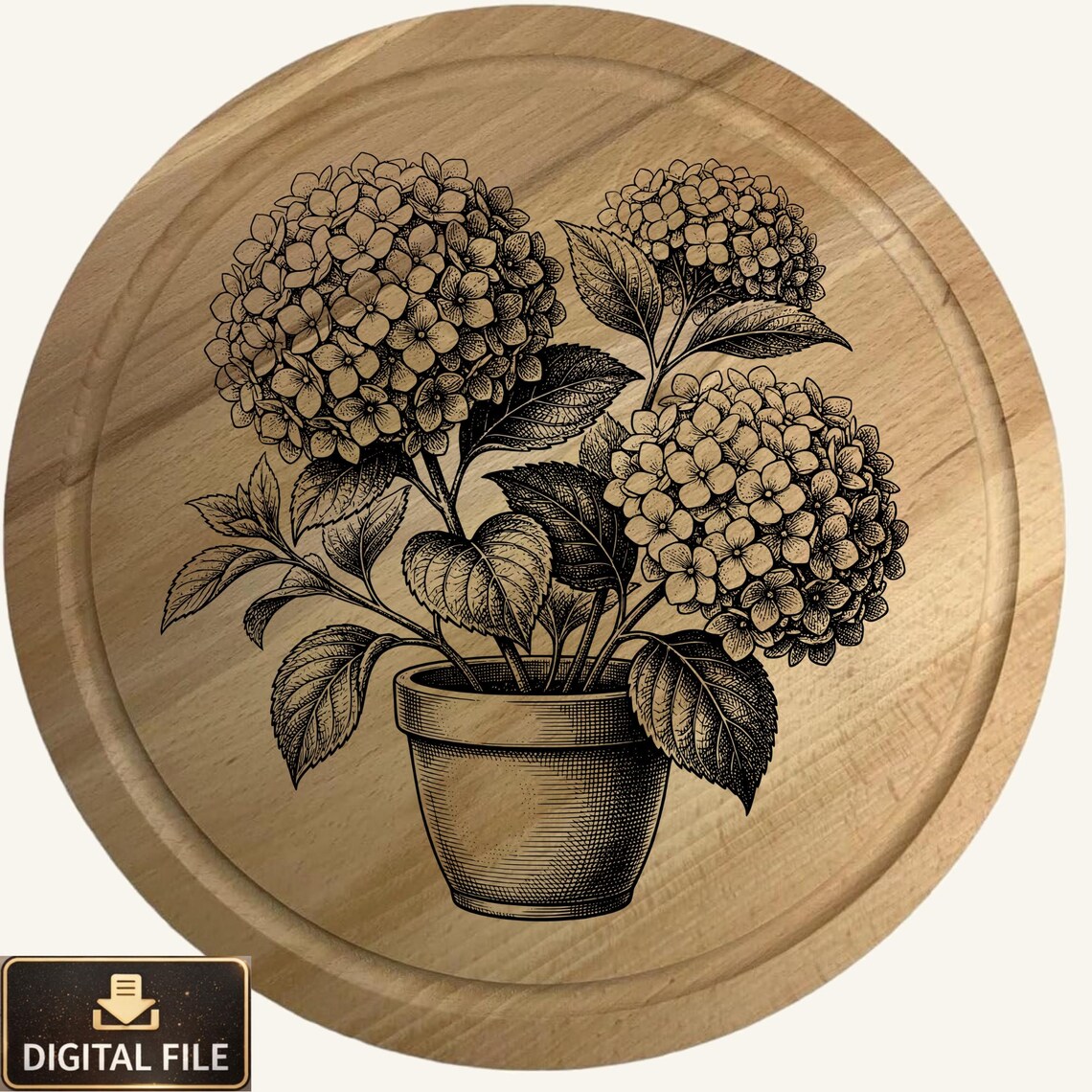 Hydrangea Laser Engraving Designs | Floral SVG PNG Bundle (digital ...