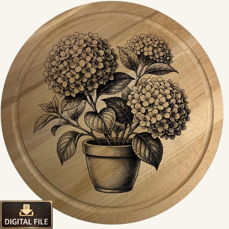 Hydrangea Laser Engraving Designs | Floral SVG PNG Bundle (digital ...