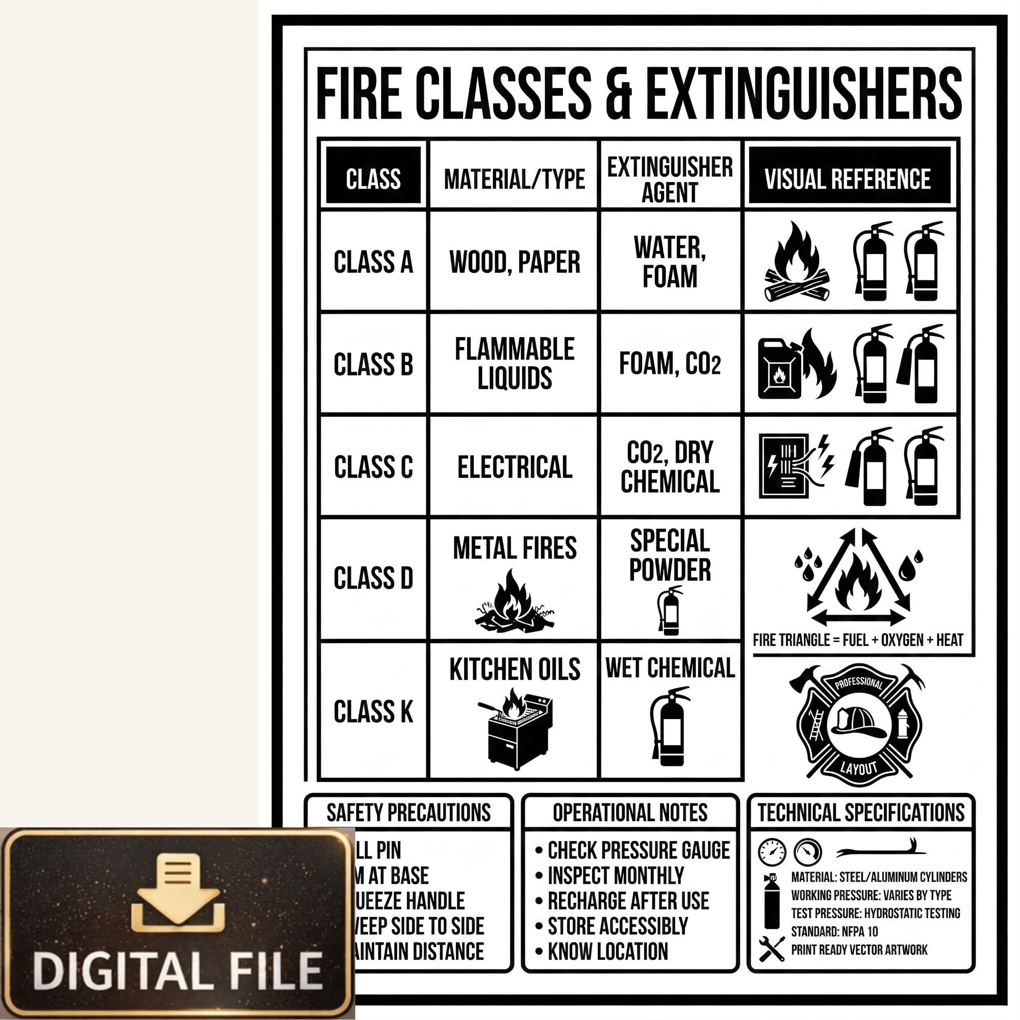 Firefighter Station Wall Chart Set – 6 Professional Firefighting ...