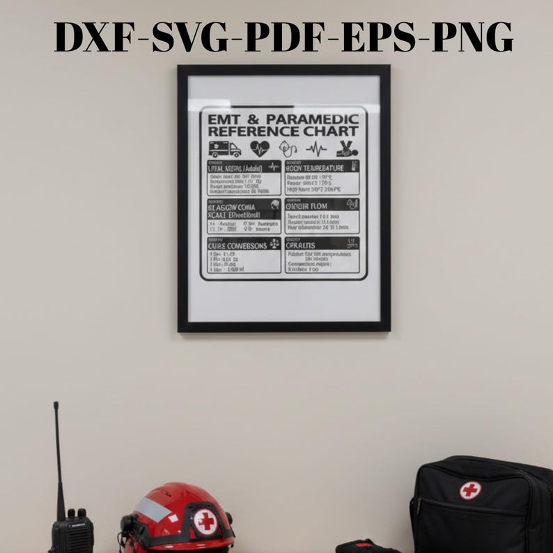 EMT Paramedic Reference Chart | EMS Guide, Vital Signs (digital ...