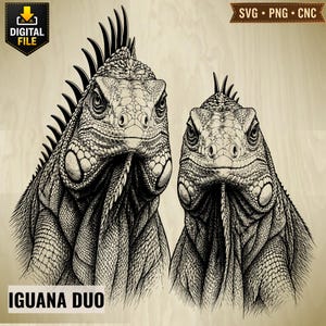 Iguana SVG PNG, Iguana Digital Art, Reptile Engraving Design, Lizard Clipart, Exotic Animal Art, Laser Engraving File, Wildlife Decor