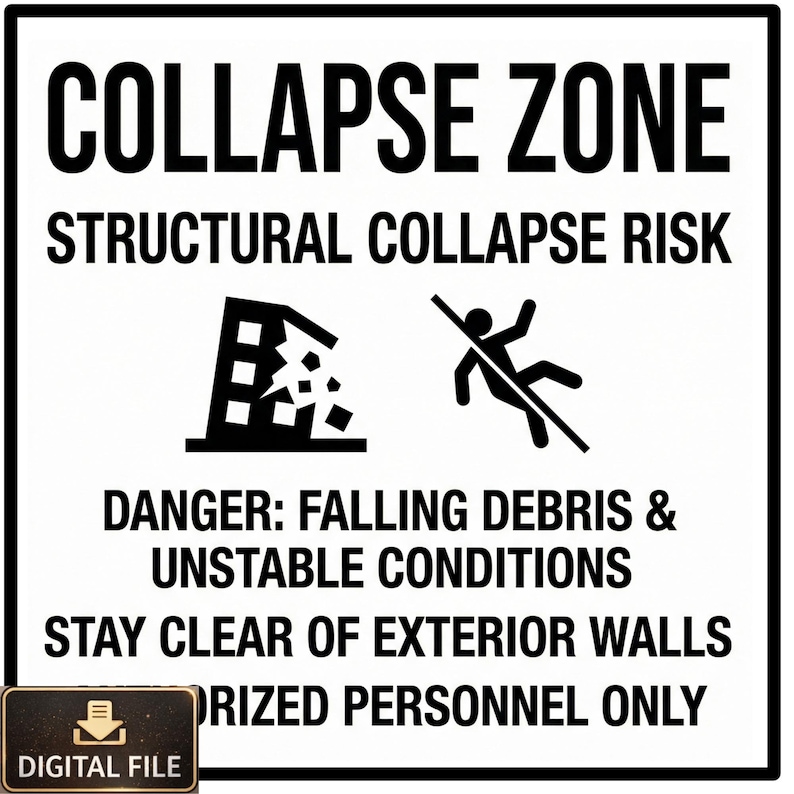 Firefighter Safety Signs | Mayday, Risk, Collapse Zone (PDF Download ...