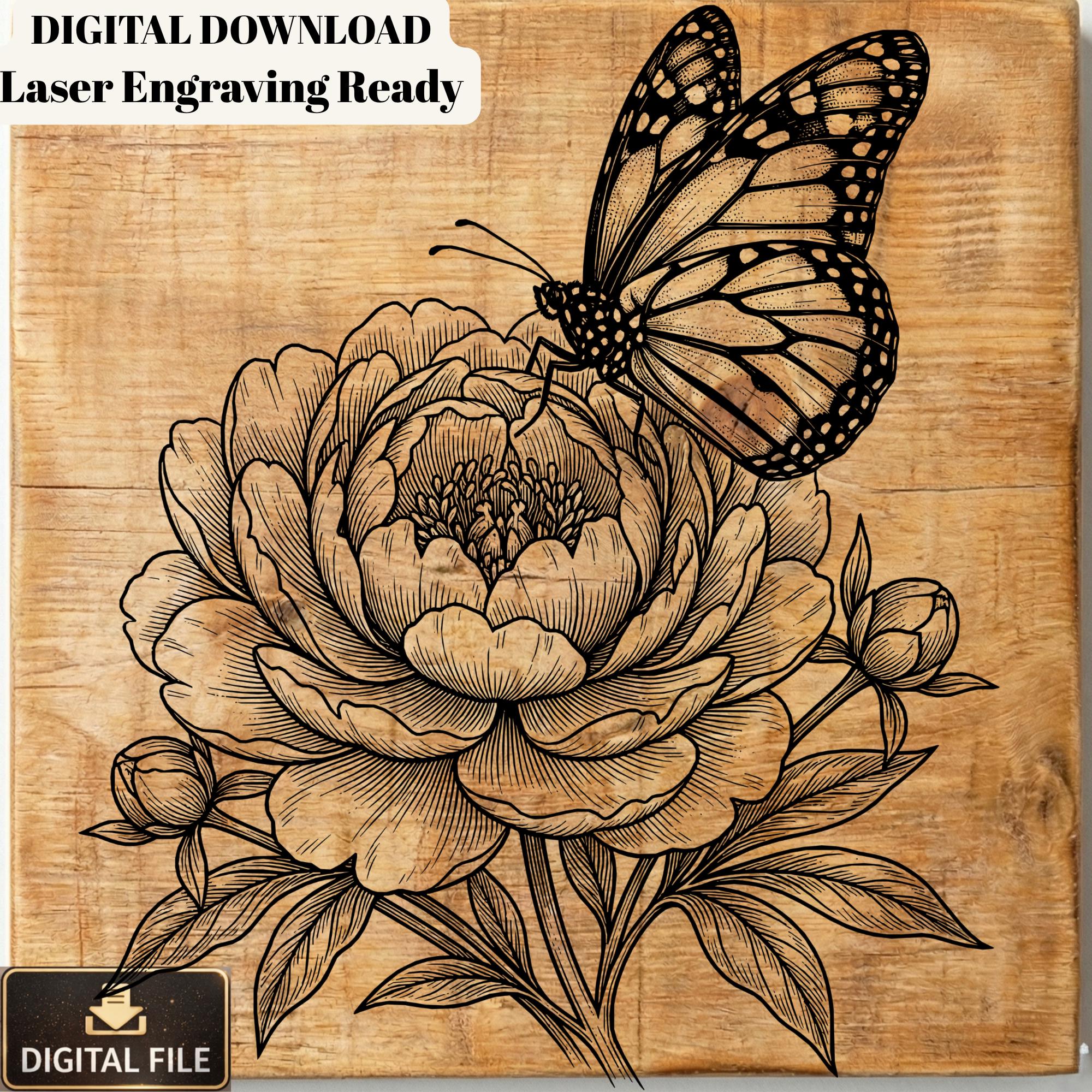 Botanical Engraving Bundle SVG PNG, Vintage Flowers Butterfly Bee ...