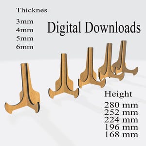 Picture stand 5 size. Laser cutting Photo Frame Display. Dxf , Pdf , Svg , Jpg