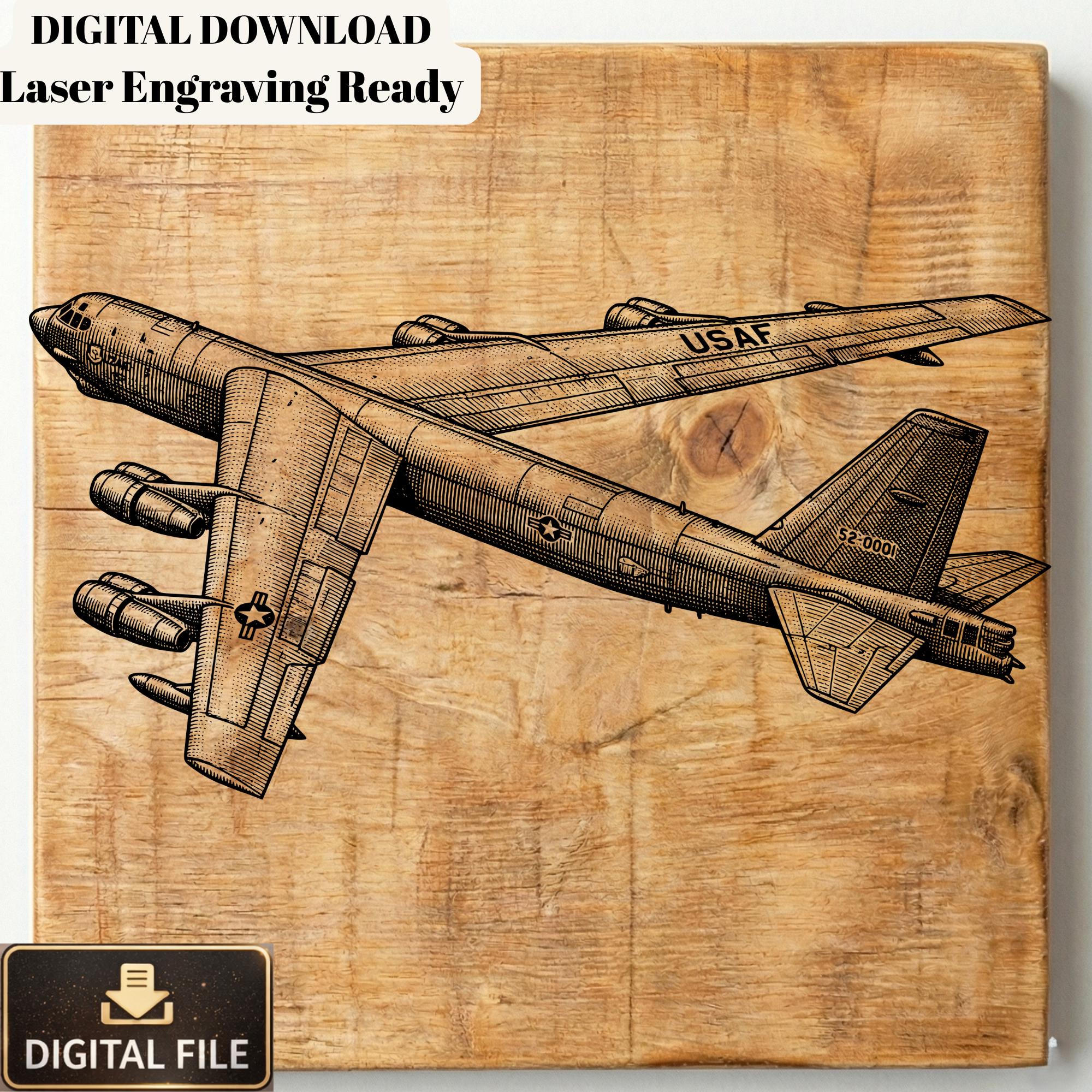 B-52 Stratofortress SVG Bundle, USAF Bomber Aircraft Engraving Files ...