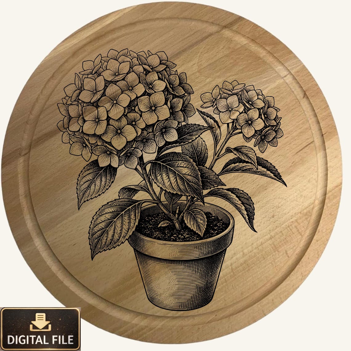Hydrangea Laser Engraving Designs | Floral SVG PNG Bundle (digital ...
