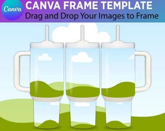 Editable 40oz Tumbler Mockup Template Pdf Easy Drag and Drop Canva Frame
