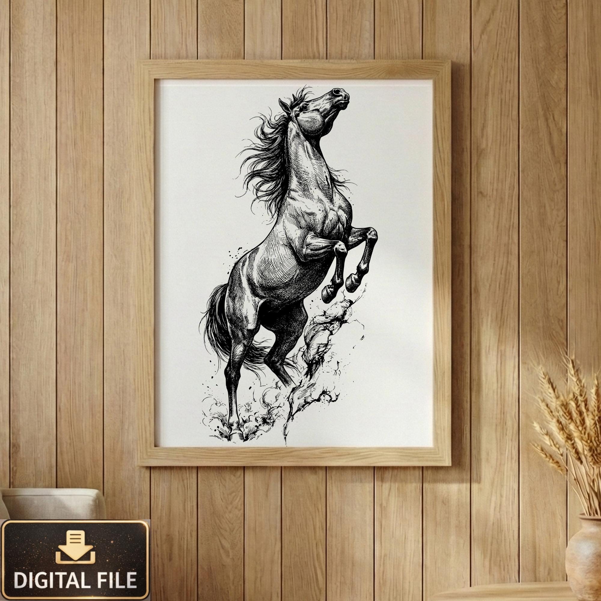 Mule Rearing Svg Rearing Horse Engraving Design | Laser Cut File (SVG, PNG) - Etsy