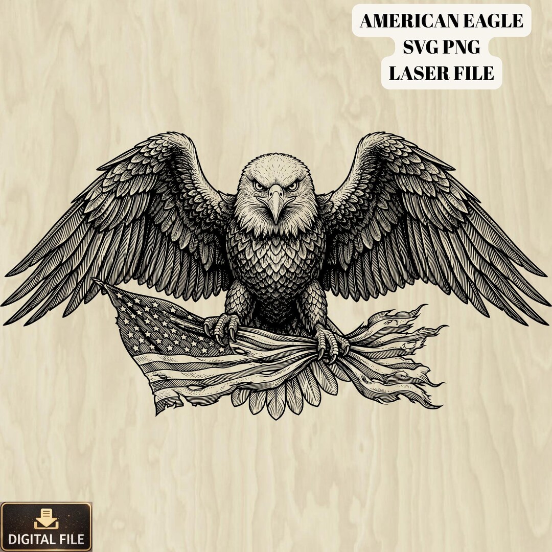 American Eagle Flag SVG, Engraved Patriotic Design (digital Download ...