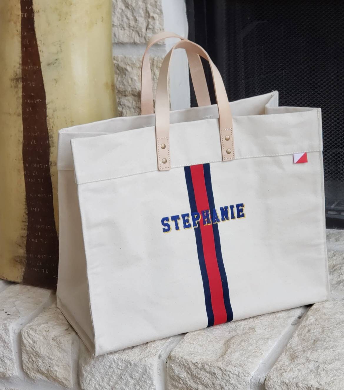 Leather handle canvas tote bag hotsell