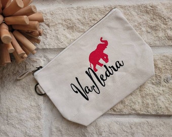 Custom Embroidered Canvas Pouch – Personalized Makeup Bag, Wedding Favor