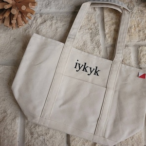 Medium Tote Bag Embroidered, Ironic Tote, Canvas Teacher Bag, Custom Beach Bag, Bridesmaid, Monogram Tote Bag, Monogram Handbag, School