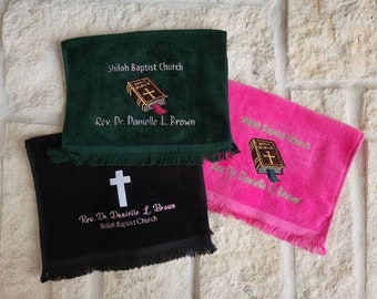 Toalla personalizada para pastor – Regalo bordado para el clero