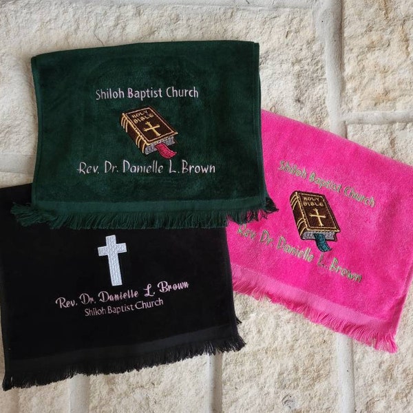 Personalized Pastor Towel Gift - Customized Minister Towel - Pulpit Towel - Towel for a Preacher Clergy - Evangelist - Apostle Embroidered