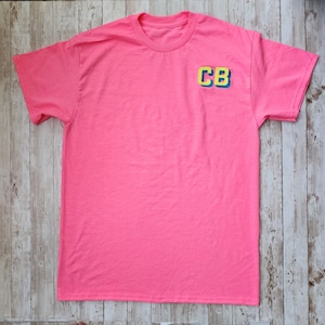 T-Shirt with NEON Initials Embroidered Monogram Tee Unisex S-4XL Teeshirt