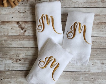Single Letter Fingertip Towel