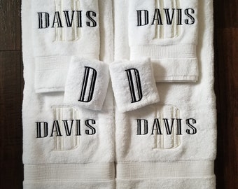 6pc Towel Set - Monogrammed - Personalized - Bathroom Towels