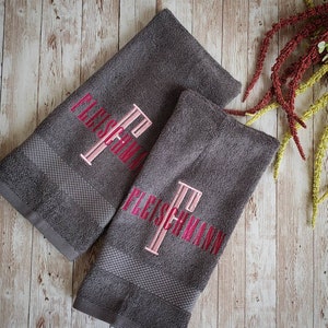 Custom Bathroom Towels Embroidered - six piece sets, three piece sets, and singles