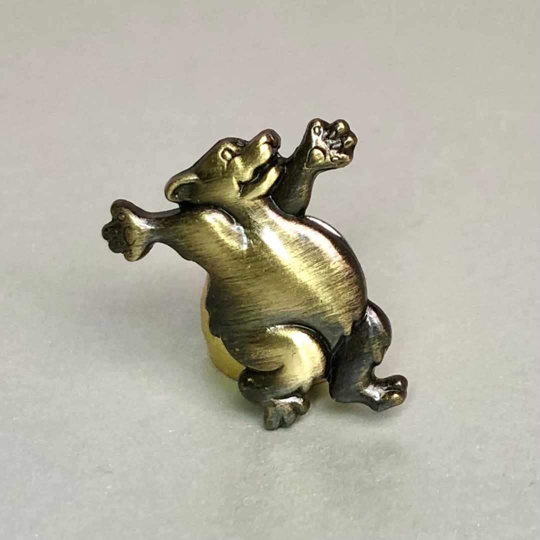 Vintage Dancing Bear Pin, Brass Tone Forest Animal Small Shawl Scarf ...