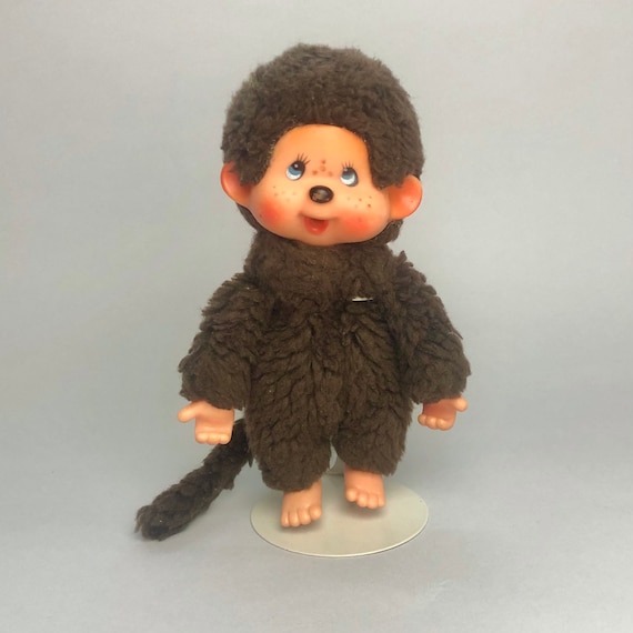 【ヴィンテージ超レア】黄色いモンキーのぬいぐるみ Vintage Monchhichi Sekiguchi Monkey Plush Toy, Brown Fur