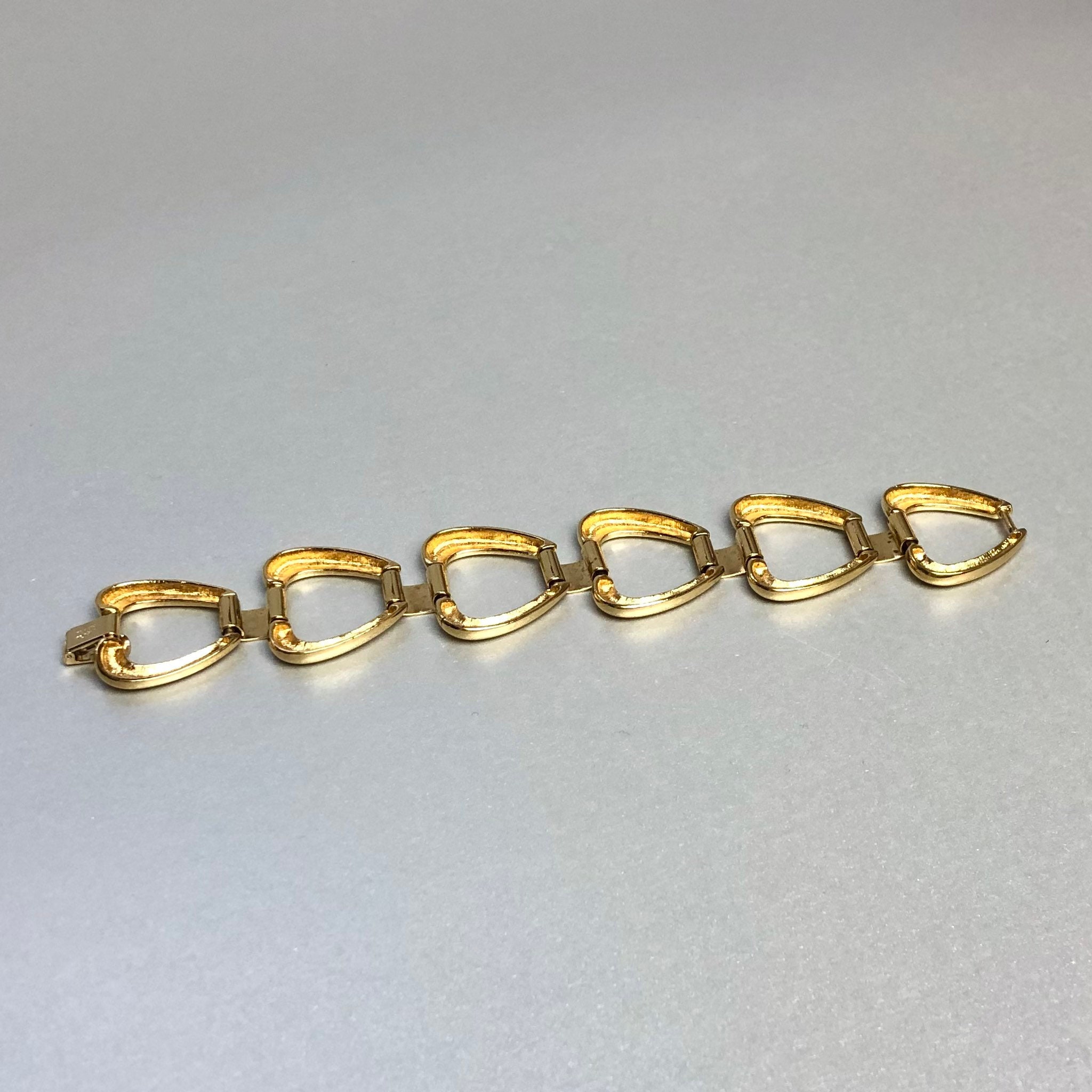 Vintage Napier Link Chains Bracelet, Gold Tone Apples Form Bracelet