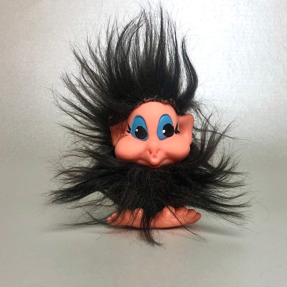 Vintage German Troll Doll: Dark Brown Hair, GDR Collectible - Etsy