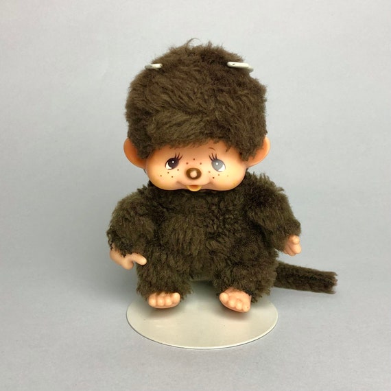 Vintage Monchhichi Sekiguchi Mini Monkey Plush Toy, Brown