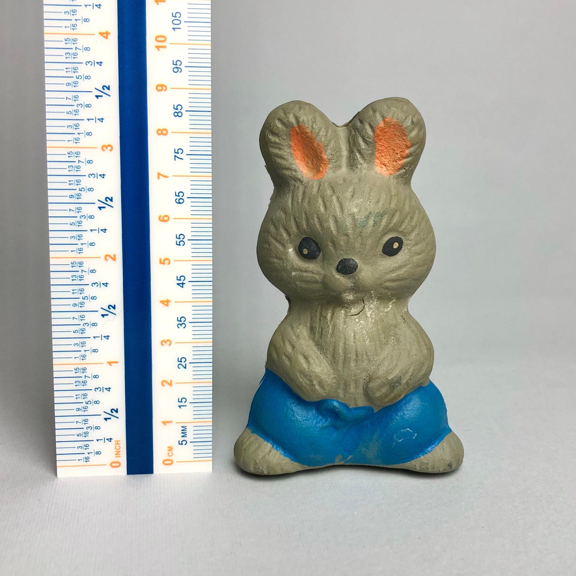 Vintage 1960s Grey Rabbit in Blue Pants Rubber Toy Soviet - Etsy