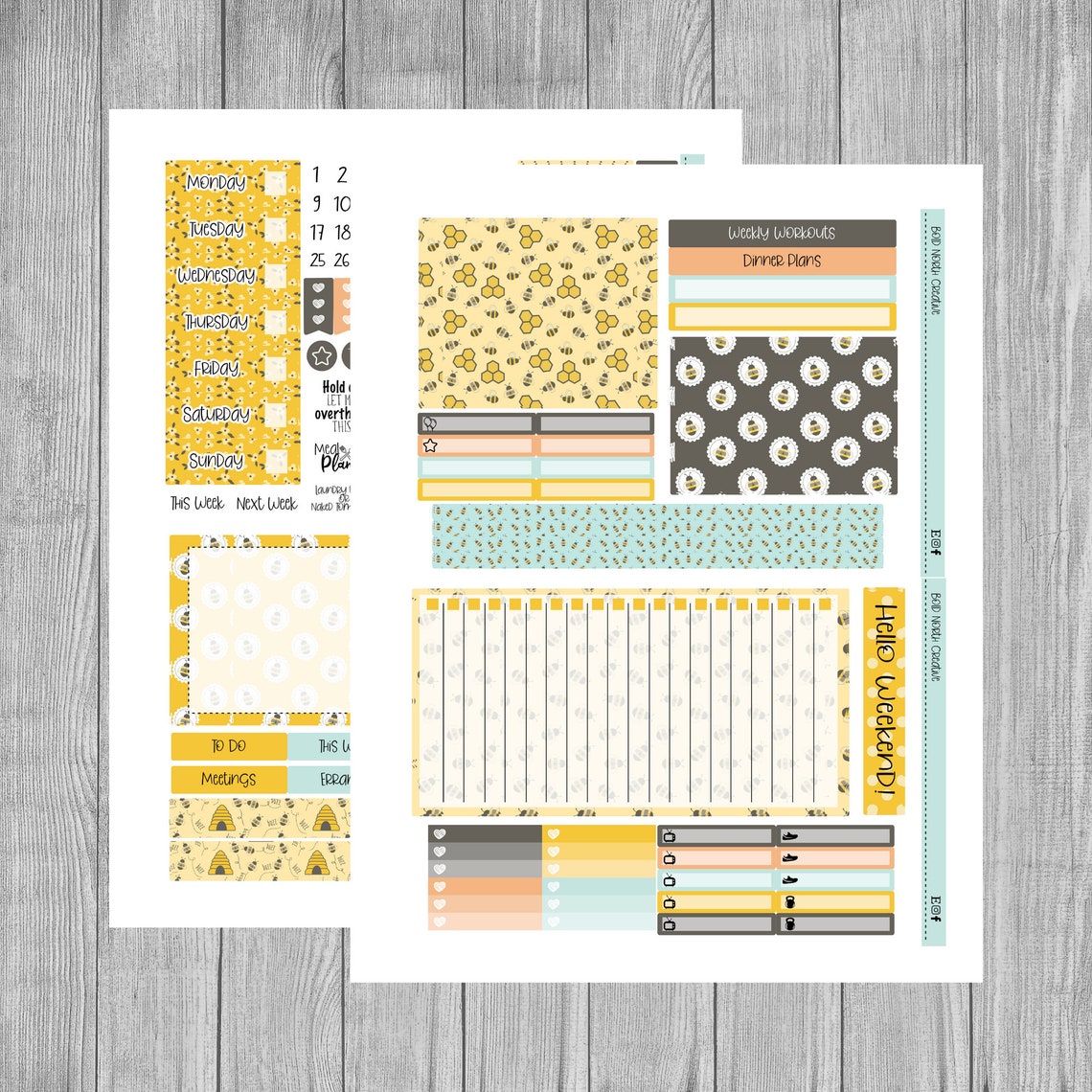 Bee Happy Happy Planner Dashboard Happy Planner Weekly Kit Dashboard ...