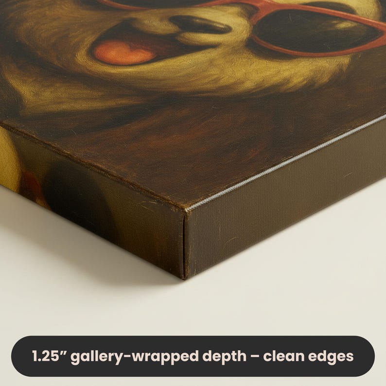 Howling Pug Canvas Print – The Scream Parody Wall Art on Square Matte Canvas image 12