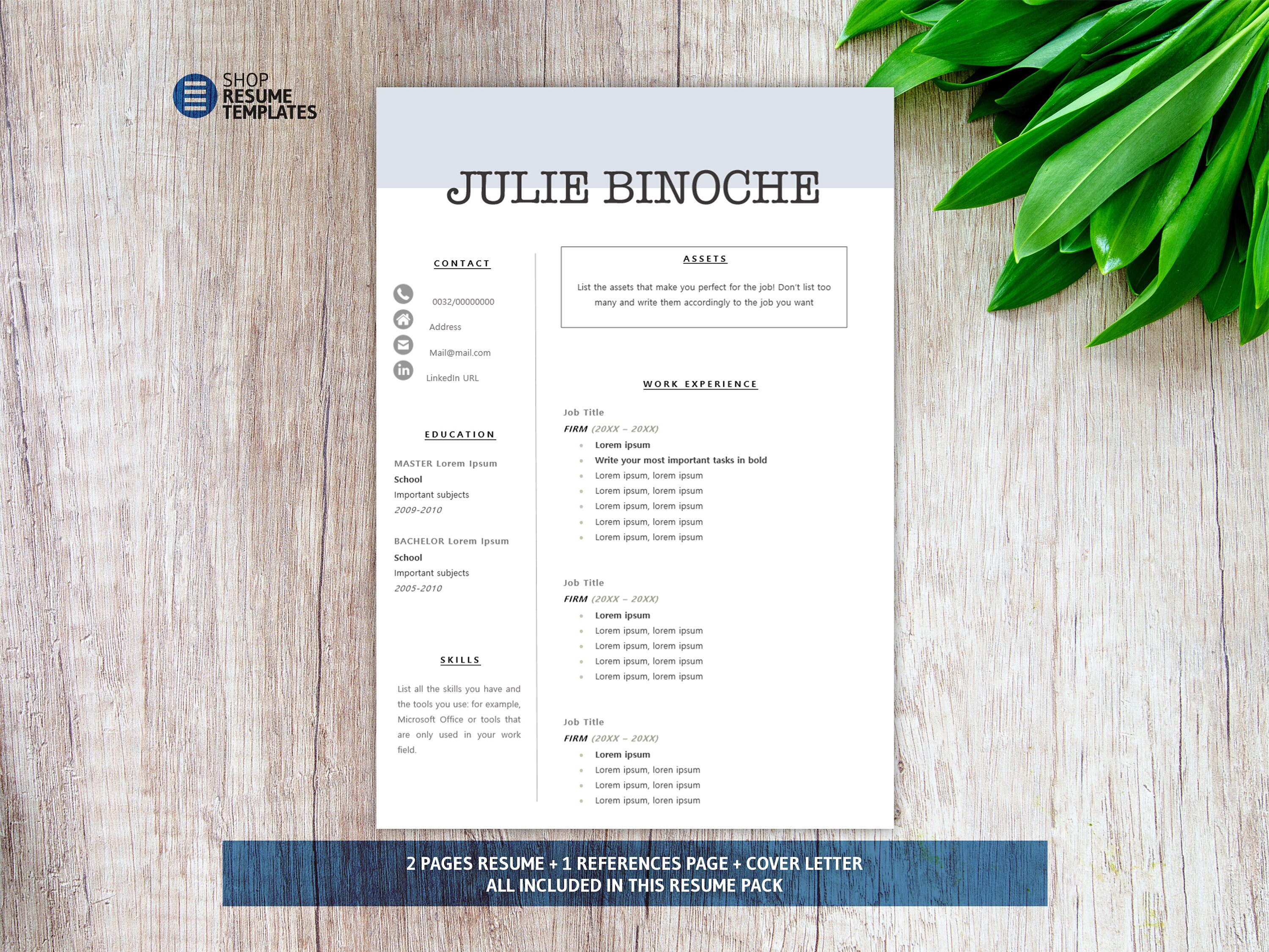 Minimal Curriculum Vitae Template for Word 19 pages  Etsy