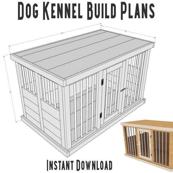 Dog kennel plans, dog kennel furnature, dog cage plans, dog crate build plans pdf download