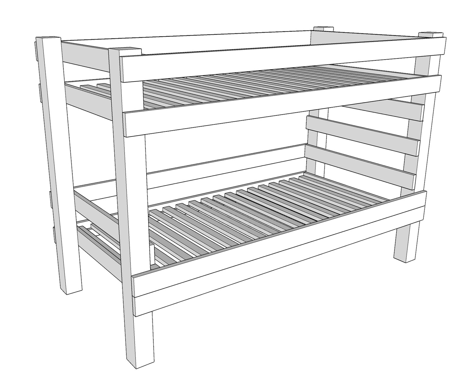 Bunk Bed Plans Diy Bunk Bed Build Plans Bed Woodworking Etsy