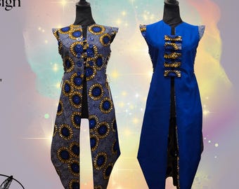 Tribal Warrior Reversible Fantasy Cosplay Tabard with Pockets Small – Adjustable Fit, Breathable Cotton & Poly Blend