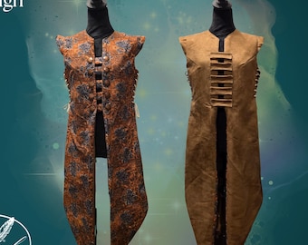 Steampunk Octo Reversible Fantasy Cosplay Tabard with Pockets Medium – Adjustable Fit, Breathable Cotton & Microsuede