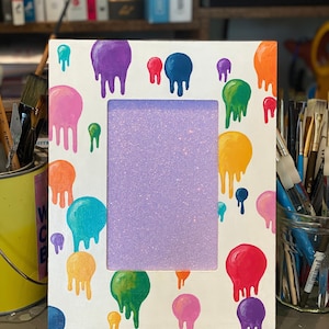 Colorful Paint Spotted Wooden 4x6 Frame