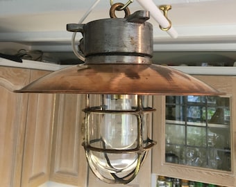 Antique ship's light, kitchen light conversion.
