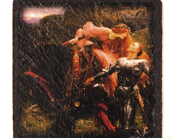 La Belle Dame sans Merci: Pre-Raphaelite Slate Coaster